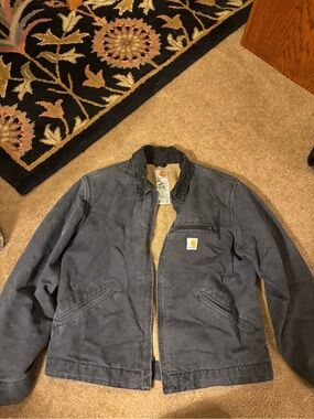 2006 Carhartt WJ097 PTL Petrol Gray Detroit Jacket Sherpa Lined Woman’s Large